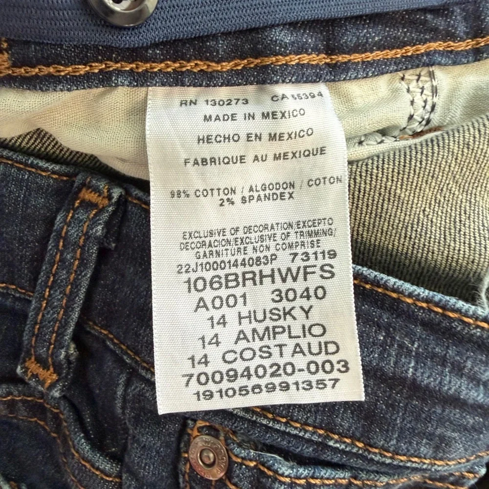 Wrangler‎ Jeans Boys 14 Husky Dark Wash Bootcut Adjustable Waist Denim Western